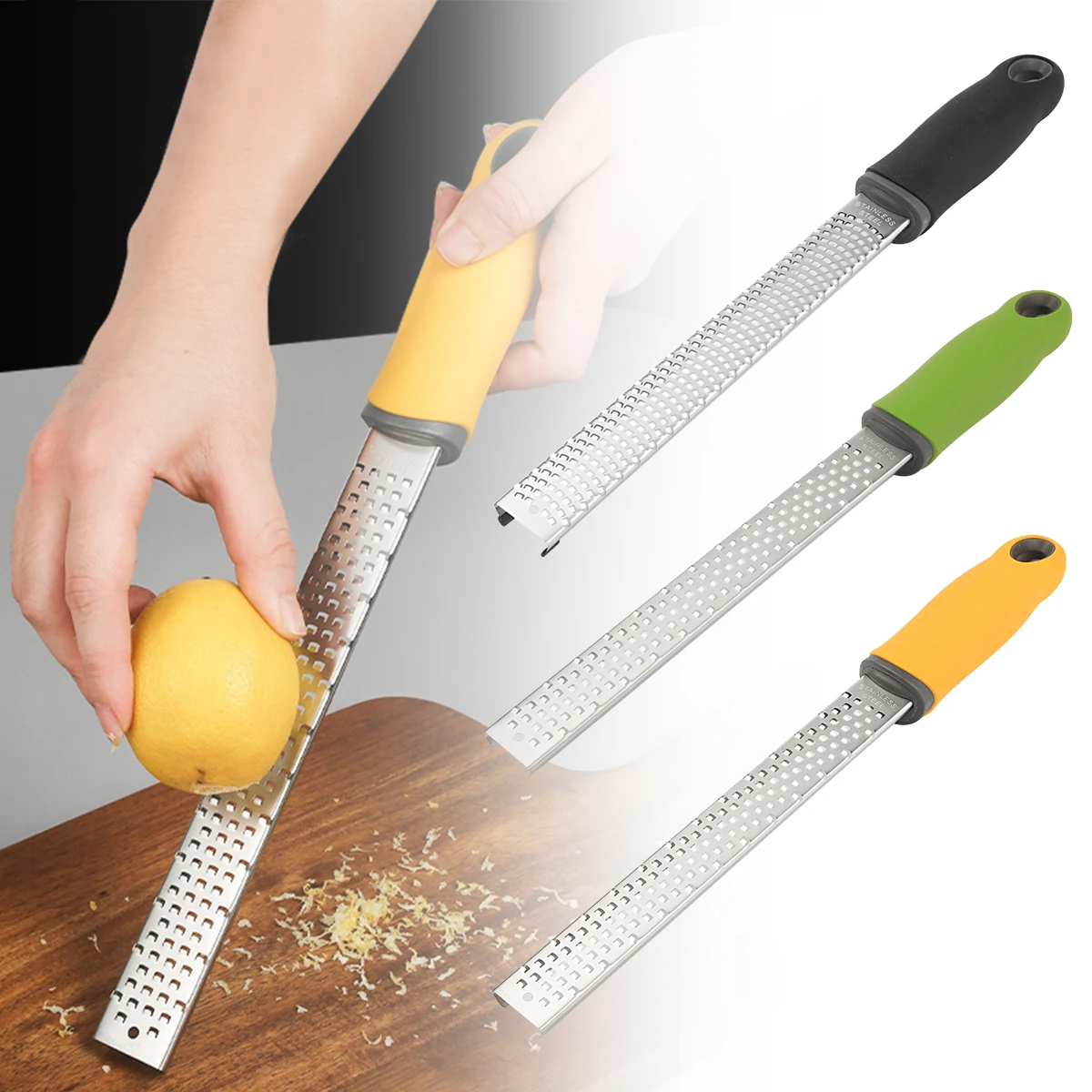 

Citrus Lemon Zester & Cheese Grater-Parmesan Cheese, Nutmeg, Chocolate, Lemon, Ginger, Garlic,Vegetables, Fruits, Kitchen Tools