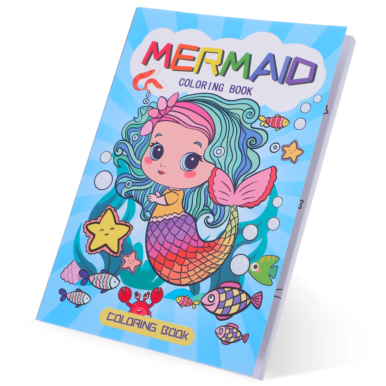 

Coloring Books Kids Painting Mermaid Colored Pages Easy Sea Life Paper Booklet Child
