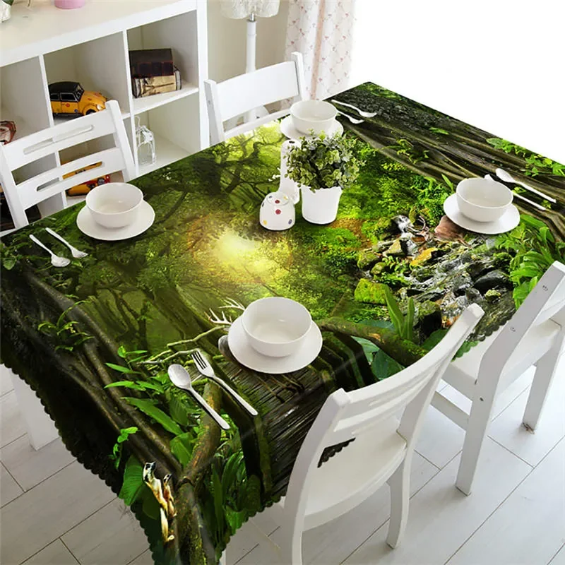 Скатерть ZXZXOON с принтом фруктов и растений, водонепроницаемая, полиэстер