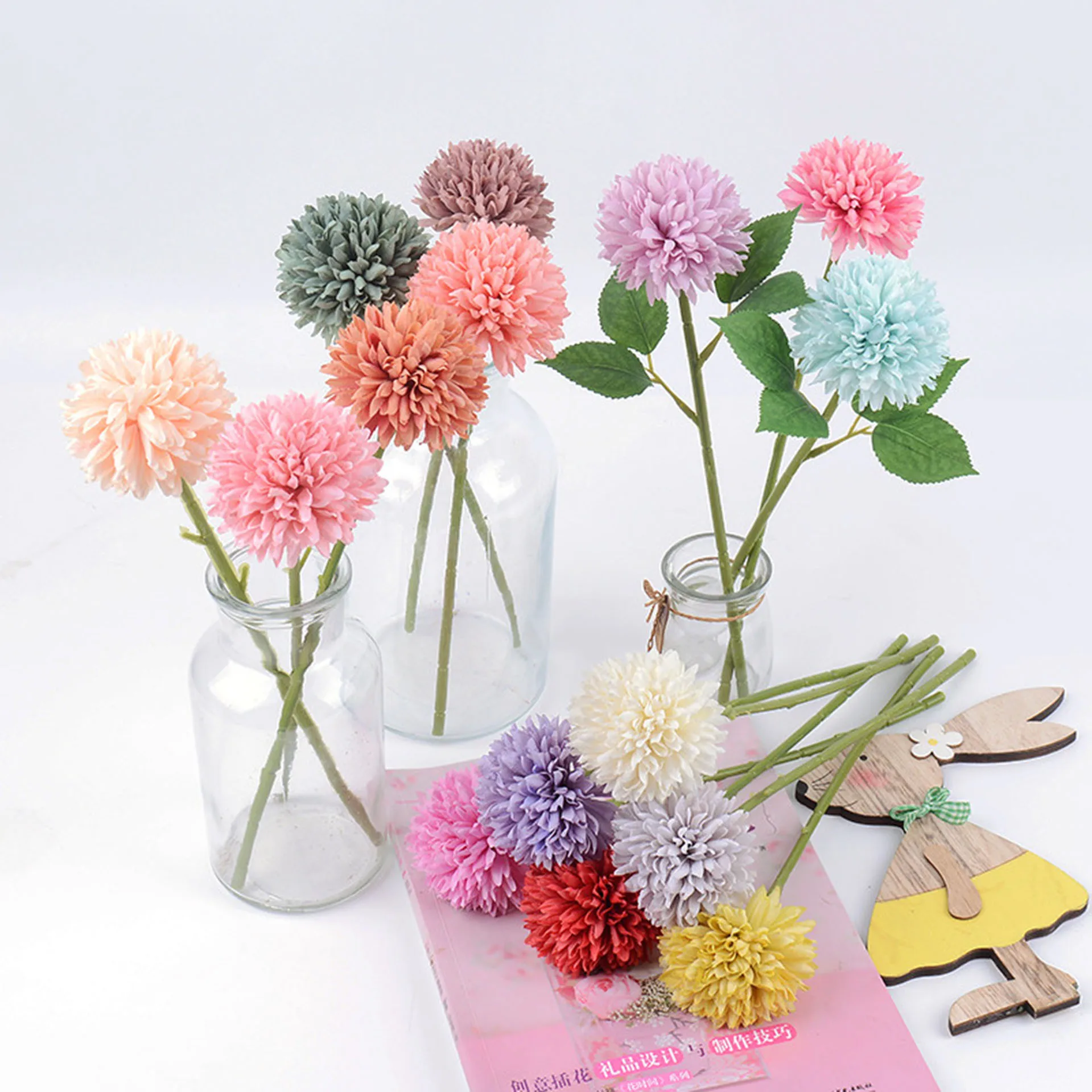 

3/6/10pcs Artificial Flowers Silk Dandelion Bouquet DIY Flower Ball Home Wedding Decoration Fake Flowers Valentine's Day Gifts