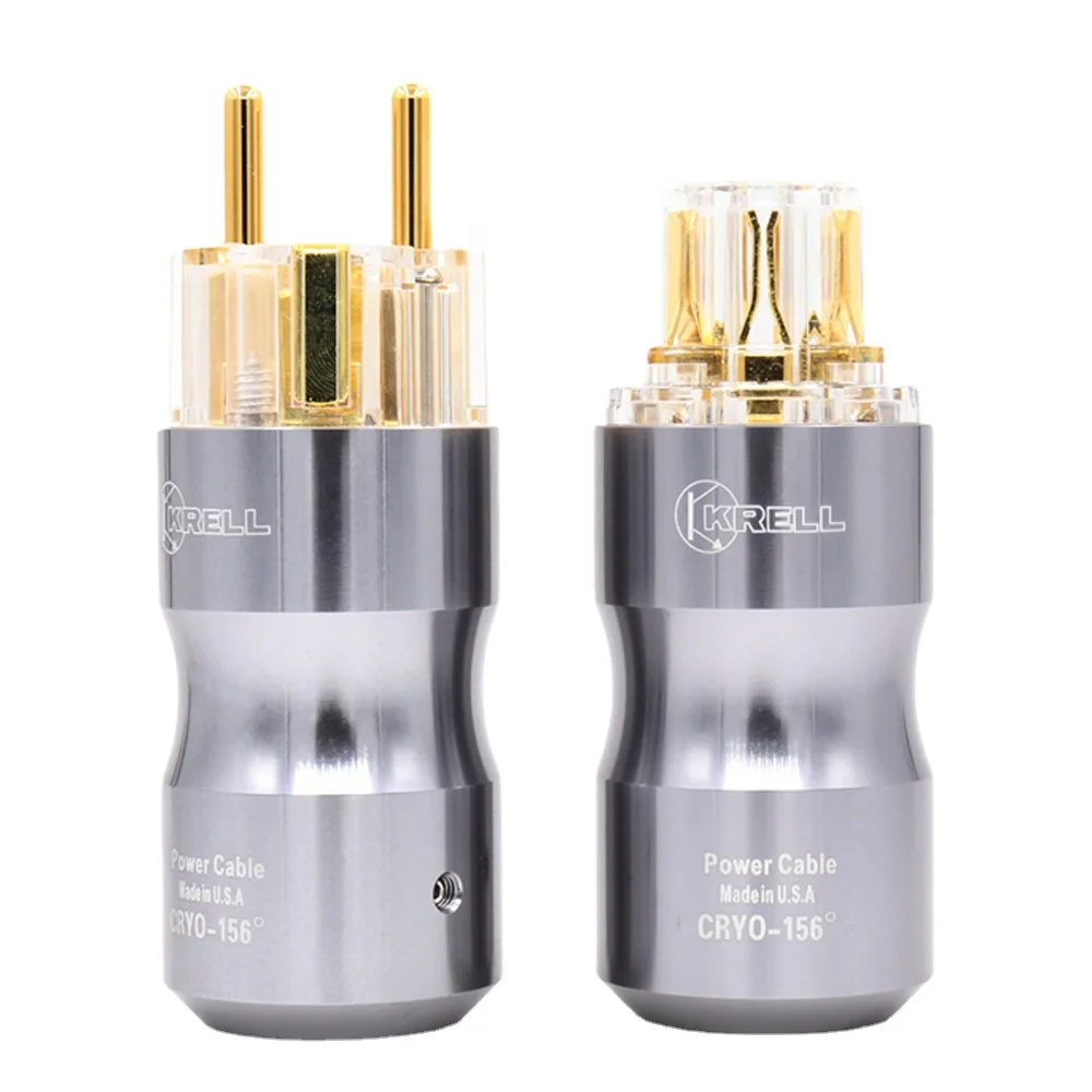 

Krell CRYO-156 Gold HiFi Audio Adapter EU Power Plug Cord Rhodium Plated IEC Connector