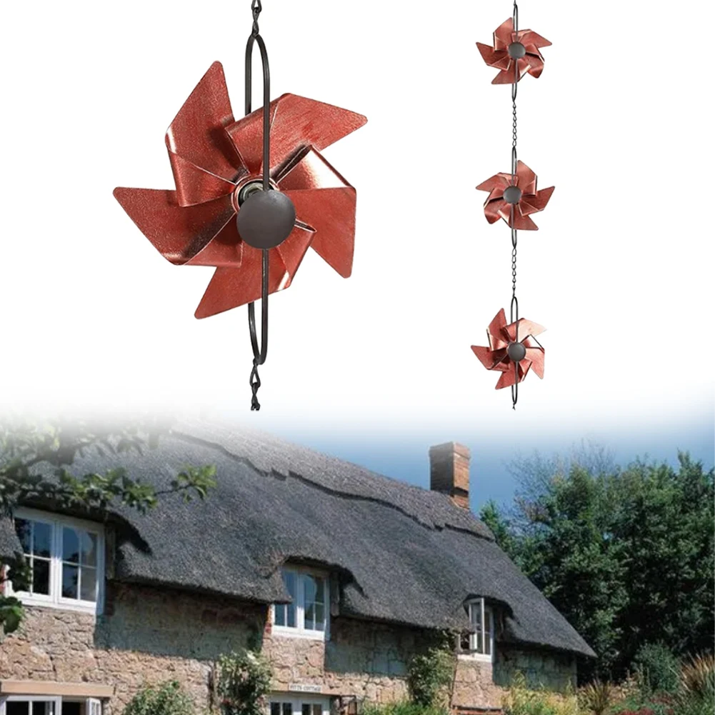 8 5 футов дождевая цепь ветряная мельница украшения металлическая уличная