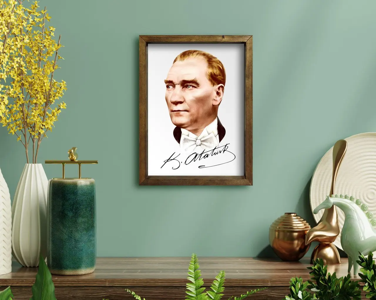 

BK дома Ататюрк дизайн натурального дерева защелка Tablo-37