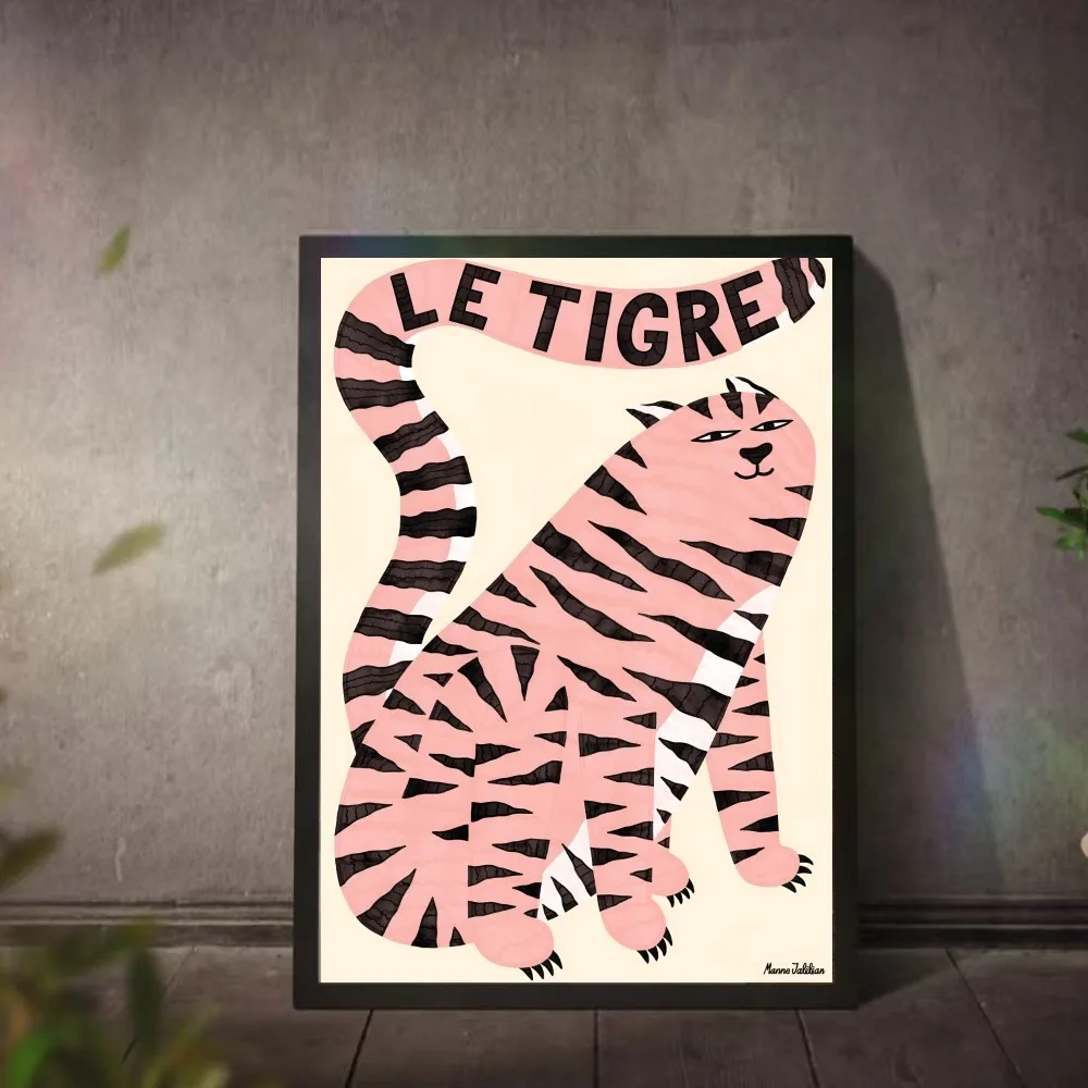 Le Tigre белый абстрактный постер