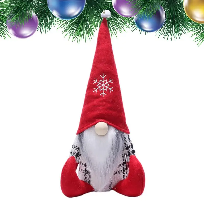 

Рождественская Кукла без лица с колокольчиком, карликовая кукла без лица на День Благодарения, снежинка с вышивкой, 2023 кукла без лица, Рождественский карликовый эльф