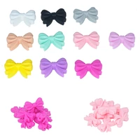 15pcs bowknot silicon teether beads bpa free bow tie baby teething bead diy pacifier chain making chewable toys accessories