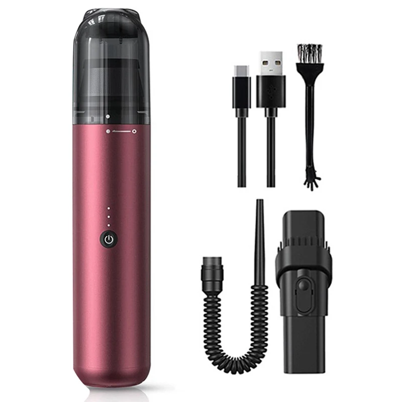 

Handheld Cordless Vacuum Cleaner Car Vacuum Cleaner 16000Pa Powerful Suction Portable Rechargeable Wine Red