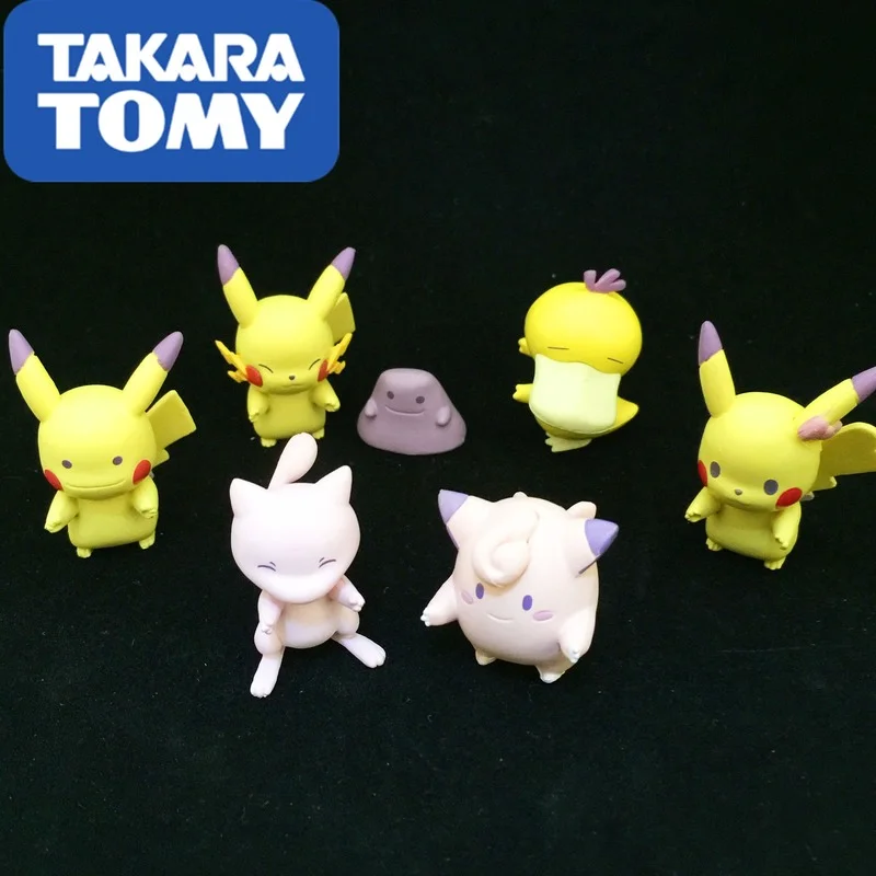 

6 Styles Takara Tomy Capsules Pokemon Figurine Pikachu Psyduck Jigglypuff Mewtwo Anime Action Figures Toys for Children PVC