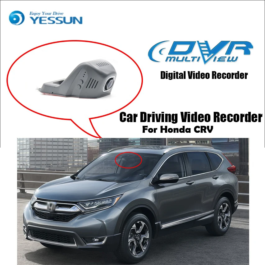 

Видеорегистратор YESSUN для Honda CRV, автомобильный мини-регистратор с Wi-Fi и управлением через приложение, видеорегистратор с ночным видением для Honda, CRV, Автомобильный видеорегистратор, видеорегистратор