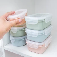 plastic lunch box bento box vegetables fruit salad fresh keeping bowl with lid seal leak proof camping picnic food storage box