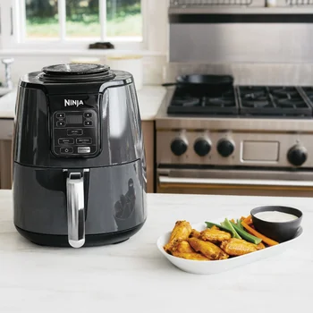 Air Fryers 4 Quart Air Fryer with Reheat & Dehydrate, Black, Silver, AF100WM Kitchen Appliances High Quality 3