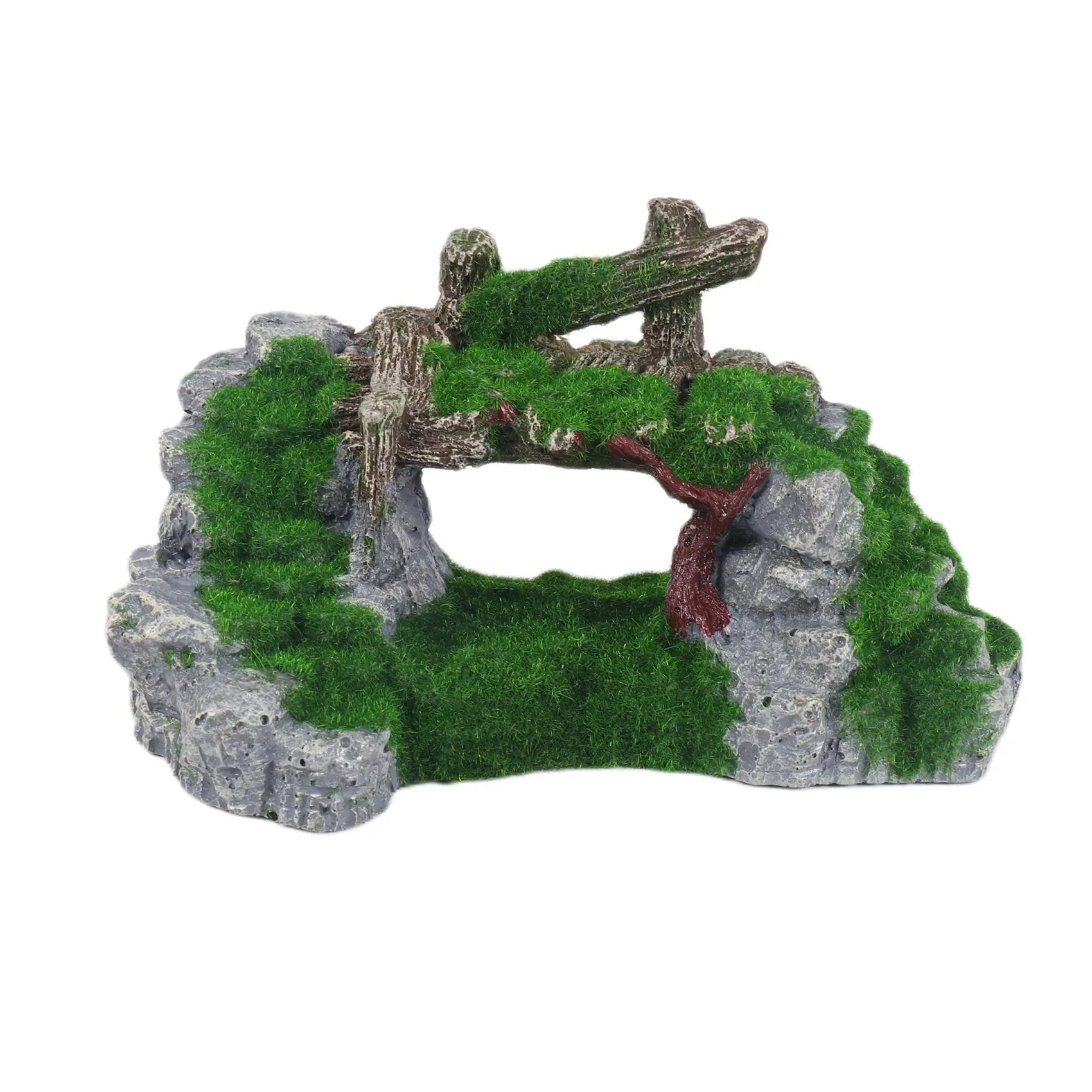 

Resin Moss Bridge Fish Play Cave Decor for Fish Tank Aquarium Ornament