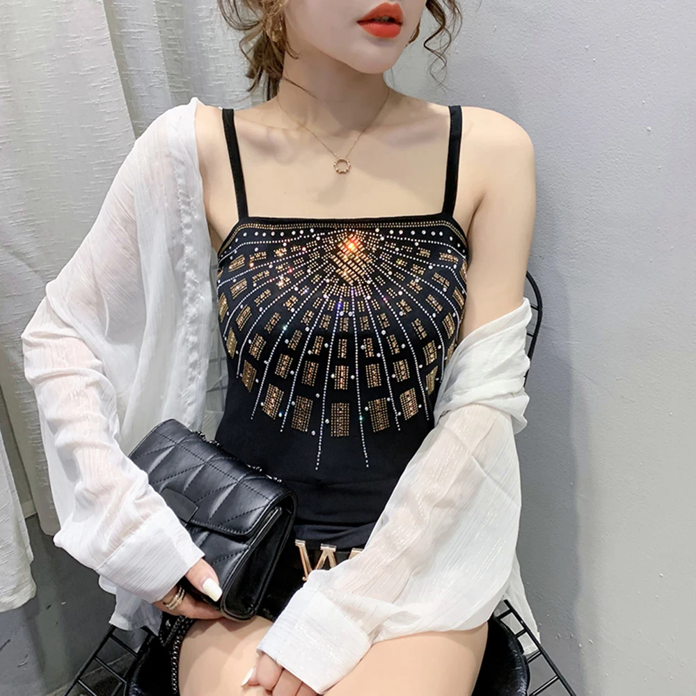 

Модный женский блестящий топ на бретелях-спагетти, женская одежда, женские майки, женские летние милые рубашки для подростков 2022