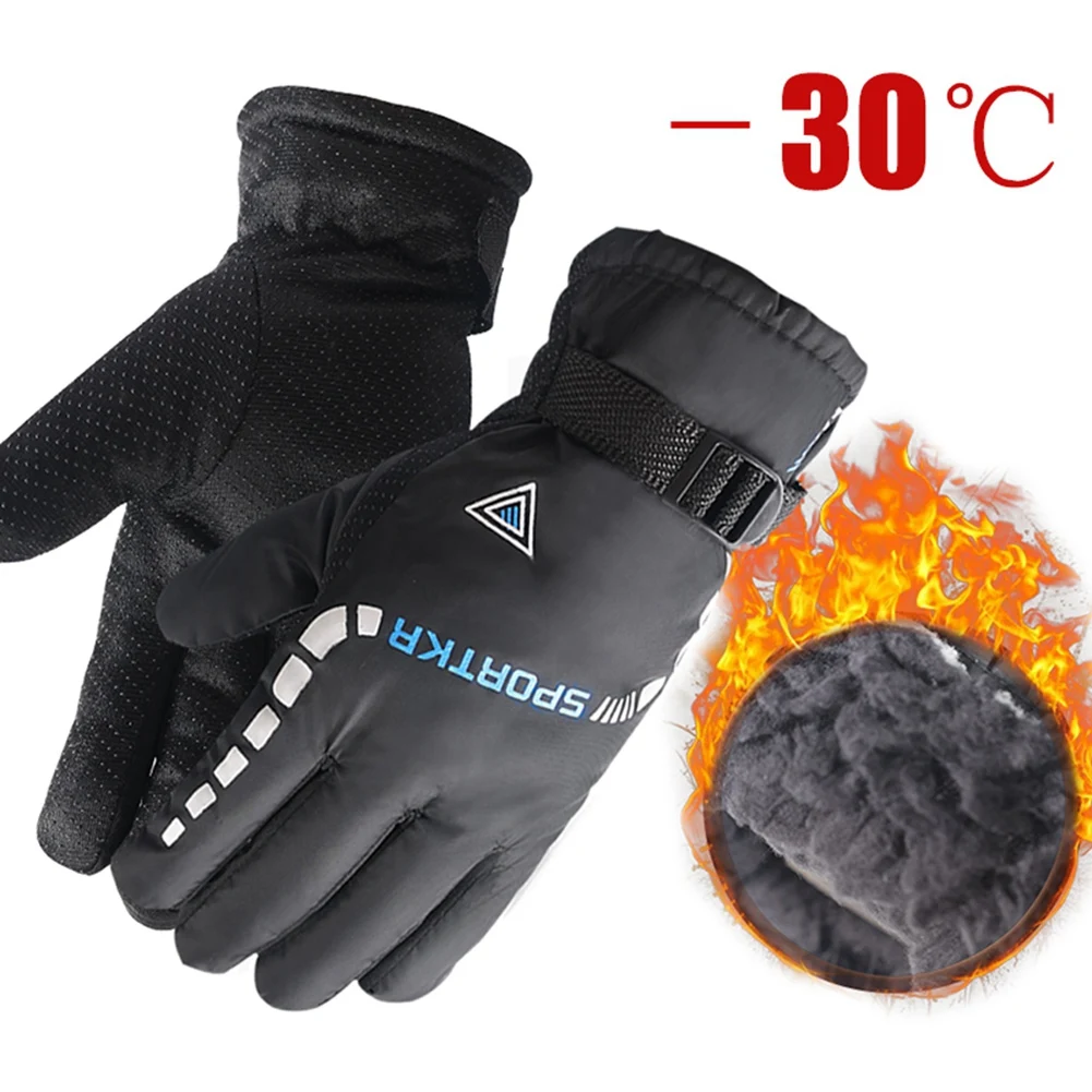 

Waterproof Winter Warm Ski Cycling Motocycle Gloves Antislip Thickness Thermal Sports Camping Gloves for Men Women Travel Gloves