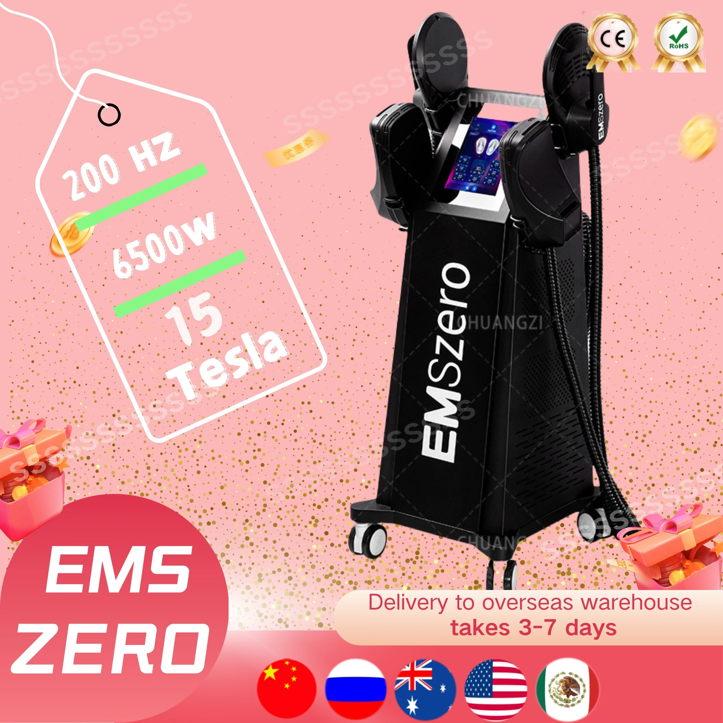 EMSzero машина для похудения RF NEO моделирования мышц увеличения 200 Гц 6500 Вт 15 Tesla 2/4/5