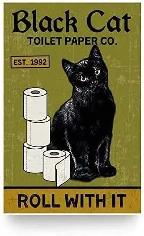 

Жестяная туалетная бумага для кошки, Жестяная Табличка в стиле ретро, для кухни, ресторана, фермы, ванной комнаты, для людей, для пещер, для фе...