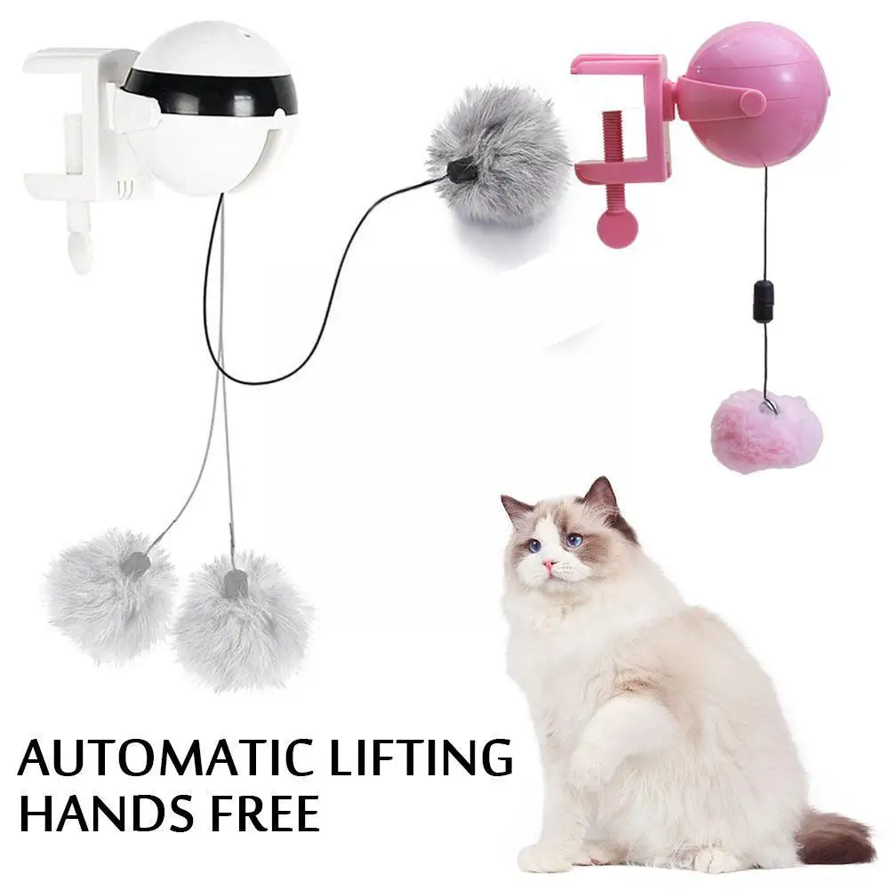 

Electric Cat Toy Automatic Lifting Plush Ball Cat Teaser Interactive Flutter Rotating Indoor Toys Smart Kit Pet Kitten Toys D1B5