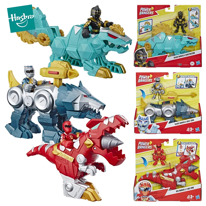 

Original Hasbro Playskool Power Rangers Action Figure Red Ranger T-Rex Wolf Dimetrozord Weapon Shoot Educational Kids Toys Gift