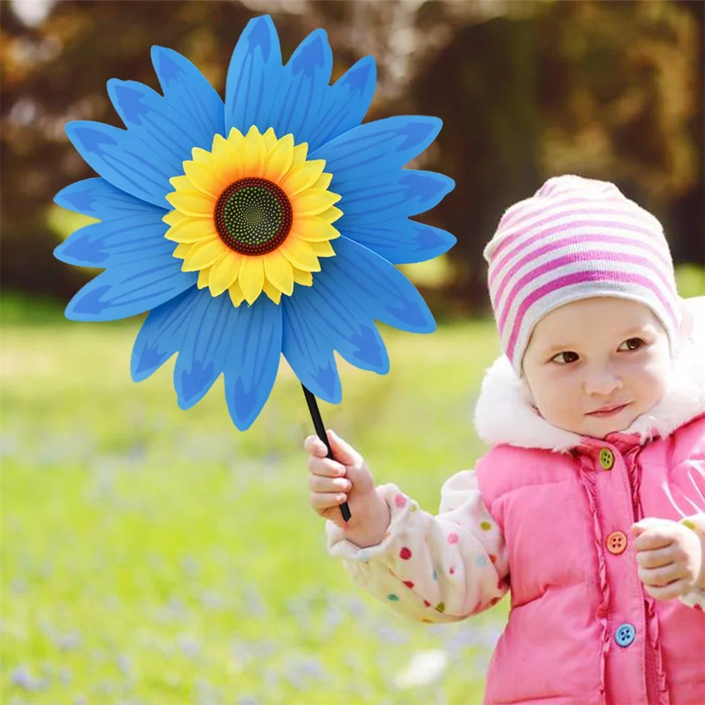 

Pinwheel Windmill Party Colorful Double Flower 36 * 72cm Hand Held Multicolor Multiple Petals Outdoor Sunflower