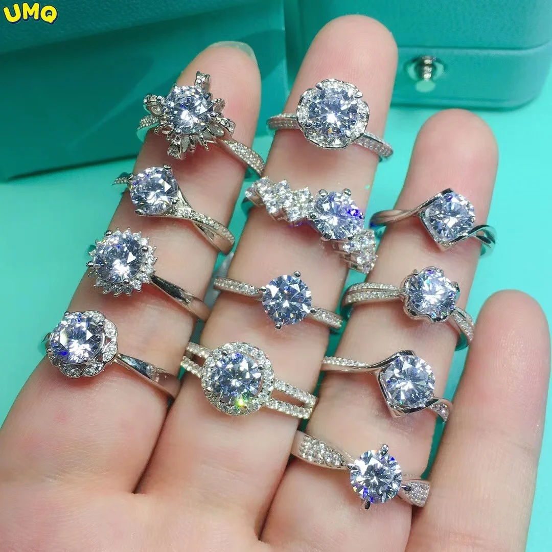 

18k Custom Inlaid Mo Sangshi Ring Original Men's Ring and Women's Ring Bracelet Hanging Couple's Pair of Rings Pendant Special