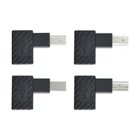 4pcs usb 2 0 b type male to female extension adapter horizontal vertical angled