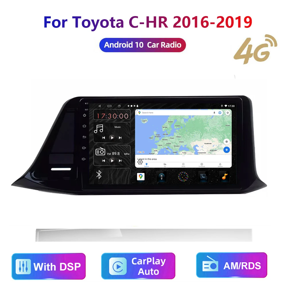 

HD мультимедийный Головной блок для Toyota C-HR 2016-19 автомобильное стерео радио Android видео GPS Carplay 4G AM/RDS/DSP