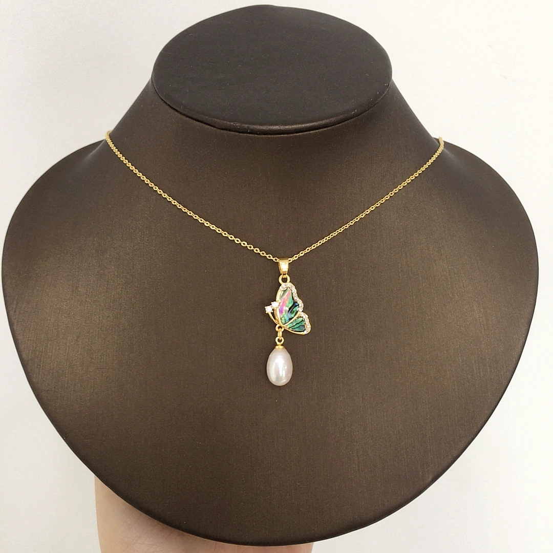 ZHBORUINI натуральный пресноводный жемчуг кулон морское ушко Fritillaria маленькая свежая