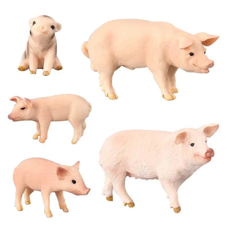 Имитация животных модель игрушки наборы свинья пластиковые фигурки обучающие