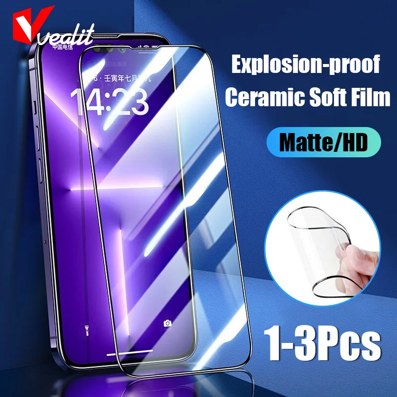 

Explosion-proof Ceramic Film for iPhone 14 Matte Screen Protector for iphone 14 Pro Max HD Protective Film On iPhone 15 Pro MaX