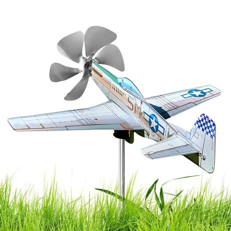 3D самолёт садовая атмосферная лопатка Pinwheel антикоррозийная металлическая