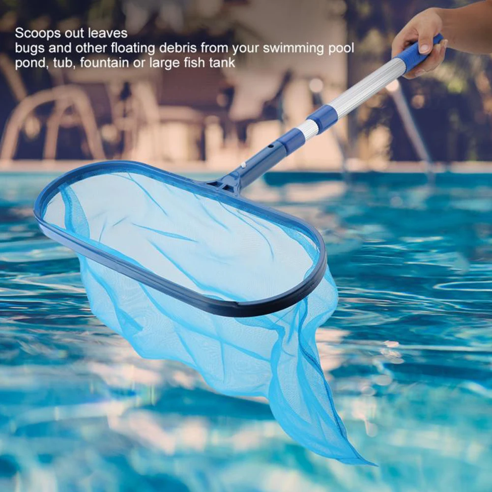 

Skimmer Net Swimming Pool Cleaning Leaf with Telescopic Pole Pool Ponds Tools for Family Outdoor Swimming Accessories