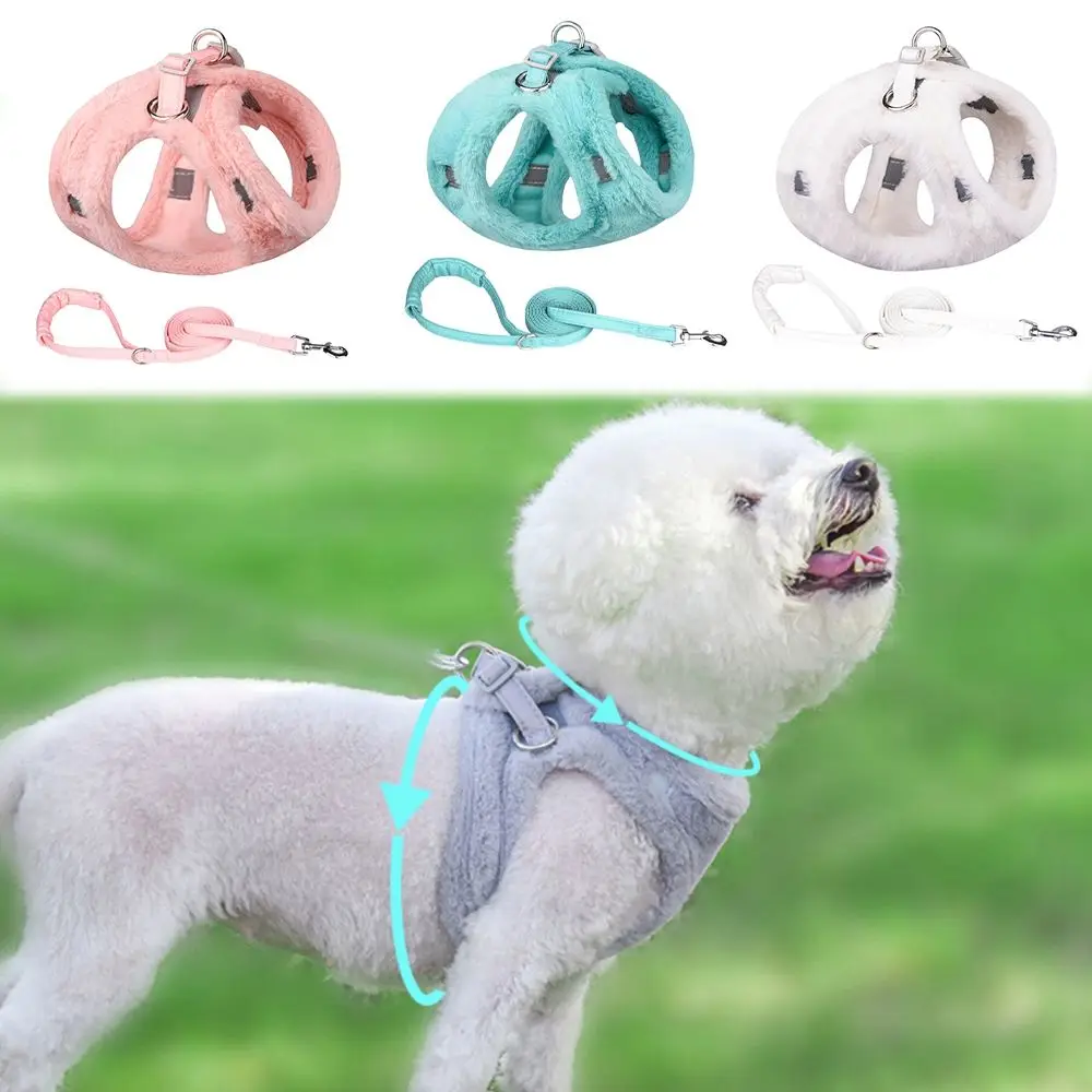 

Fur Coat Chihuahua Clothes Puppy Vest Dog Harness Leash Dog Leads Pet Supplies