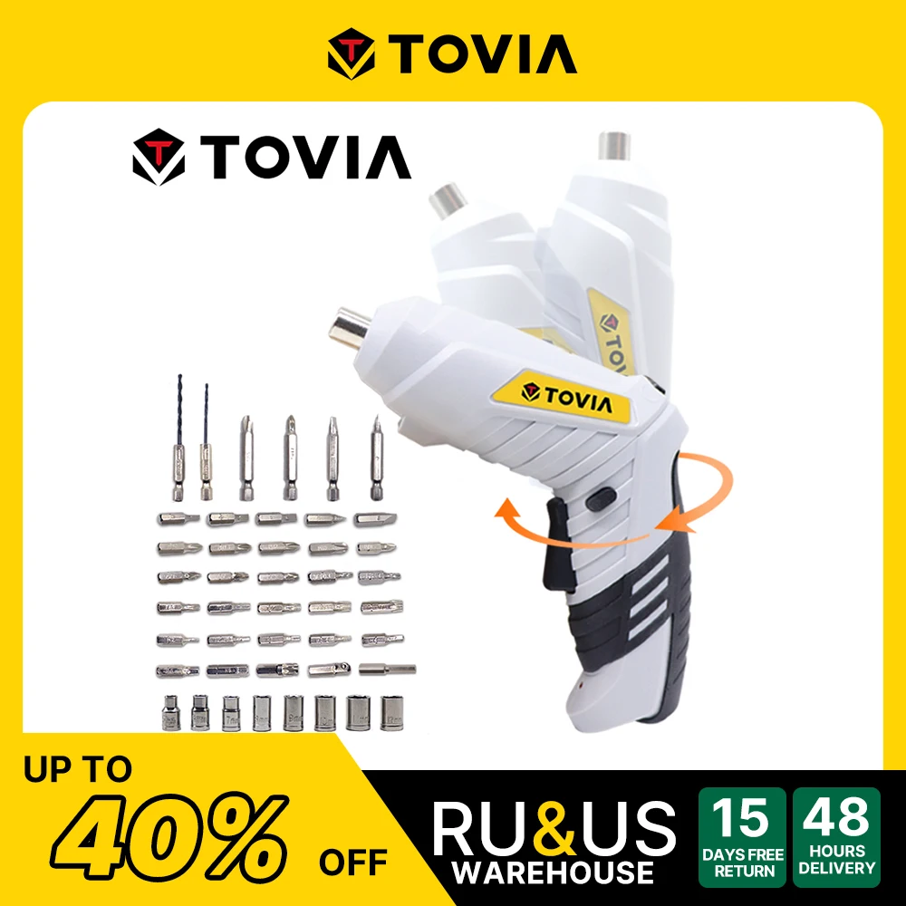 

TOVIA 3.6v Electric Screwdriver Mini Cordless Screwdriver Rechargeable USB Portable Electric Screwdriver Power Drill