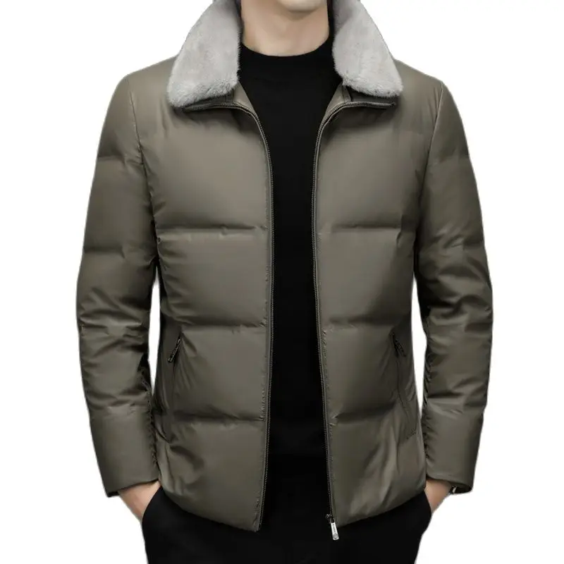 Batmo 2022 new arrival winter high quality 90% white duck down jackets men,men's  Leather coat 2222