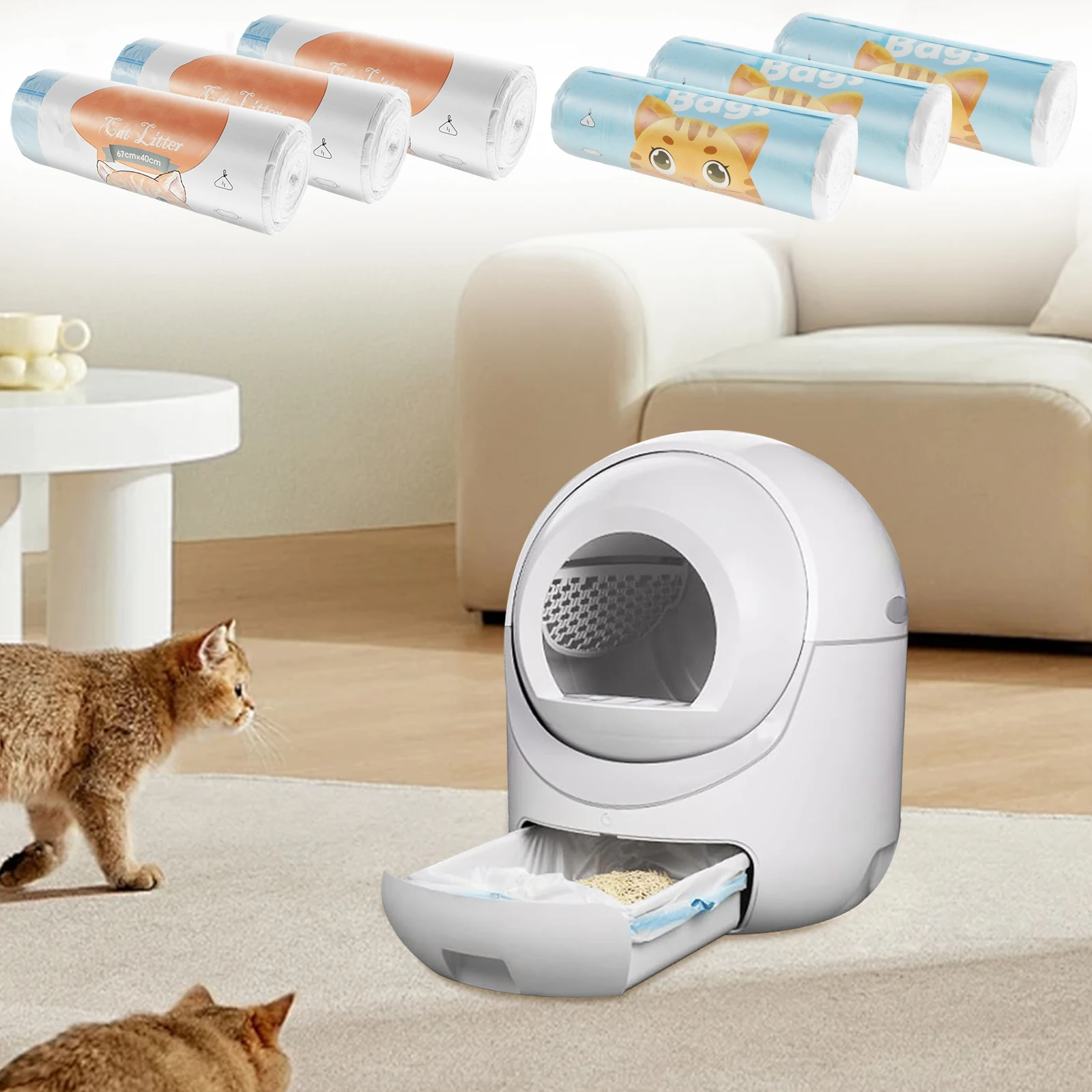 60 штук вкладышей для кошачьего туалета очень толстые сумки большие на шнурке