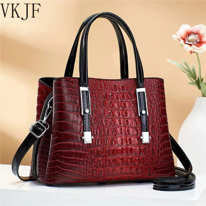 

Женская сумка с крокодиловым узором, вместительная городская Сумка-тоут через плечо, 2023
