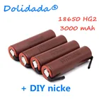 100% Оригинальная Аккумуляторная батарея большой емкости HG2 18650 3000 мАч для HG2 мощный большой ток разряда + DIY никелевая пластина