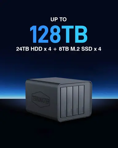 TERRAMASTER D8 Гибридный 8-Bay Гибридный корпус RAlD USB 3,2 Gen 2 10 Гбит/с Тип C хранилище поддерживает RAID 0/1/Single/jкорпус (без дискового устройства)