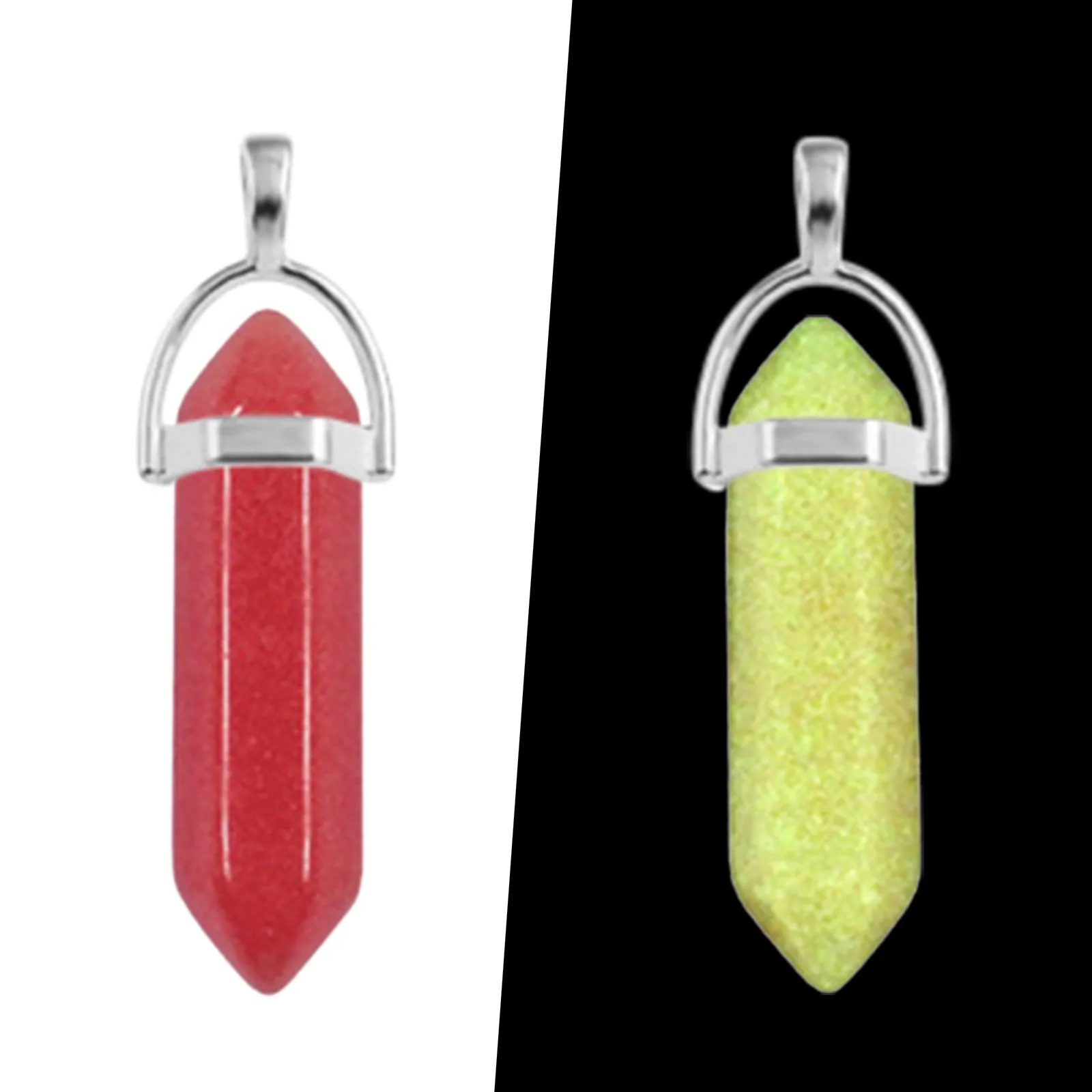 

Натуральный аметист и белый хрусталь, золотистый тигровый глаз, двойной заостренный шестигранный камень, 8X32 мм, светящийся