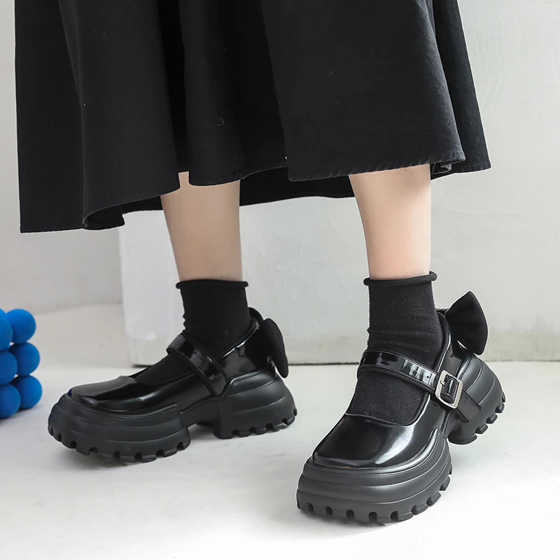 

Туфли Rimocy на платформе в готическом стиле женские, массивные Туфли Мэри Джейн из искусственной кожи, на высоком каблуке, с ремешком на щикол...