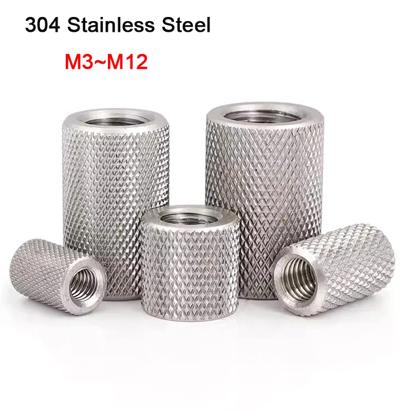 

1~5Pcs Knurled Hand Screw Nut M3 M4 M5 M6 M8 M10 M12 304 Stainless Steel Extended Cylindrical Flat Head Mesh Nut Adjustment Nut