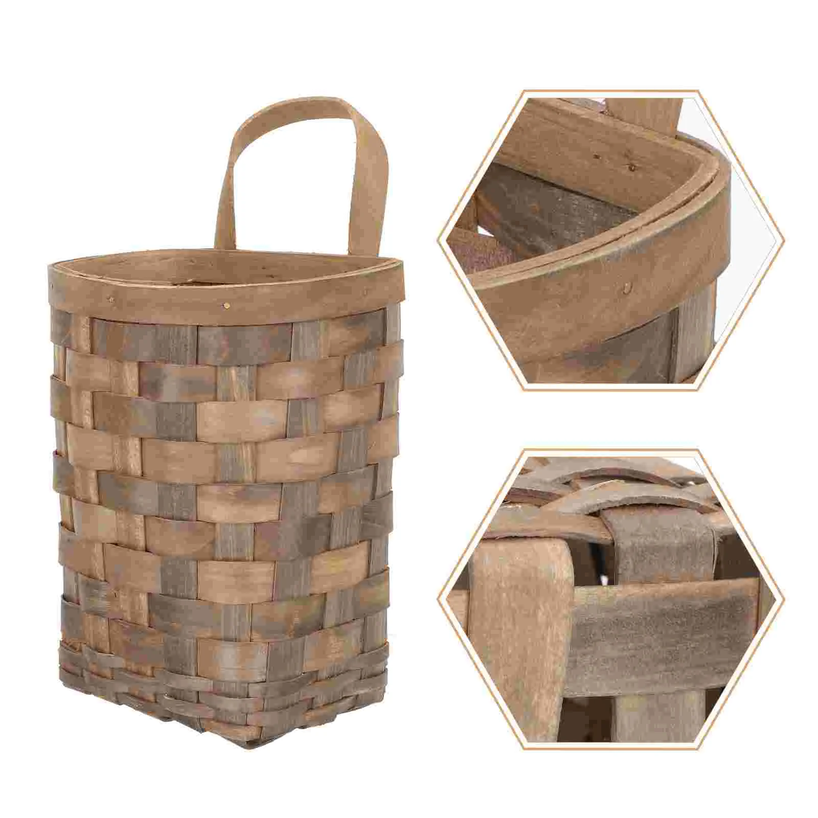 

Basket Hanging Storage Wall Woven Baskets Rattan Wicker Kitchen Garlic Planter Organizers Fruit Flower Vegetable Organizer