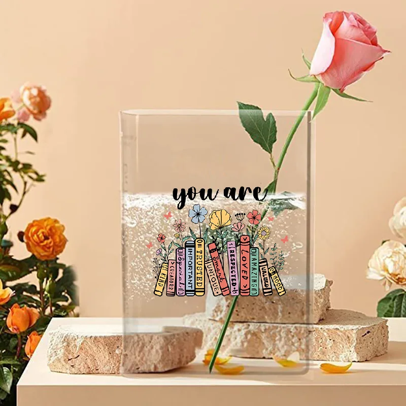 Книжная ваза для цветов прозрачная акриловая современные прозрачные