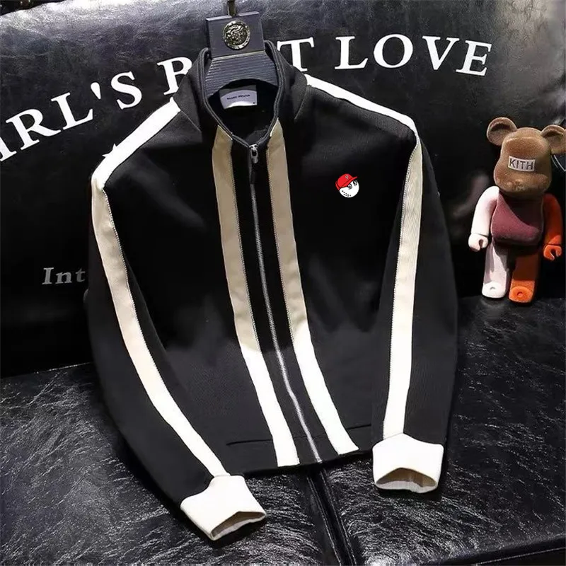 Men's Golf Jackets Korean Fashion Casual Bomber Jacket Autumn Men Sport Stand Collar Zipper Windproof Coats Horse Golf Clothes