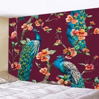 peacock birds tapestry hippie wall hanging flowers and birds tapestries 3d printed large wall tapestry boho aesthetic room decor