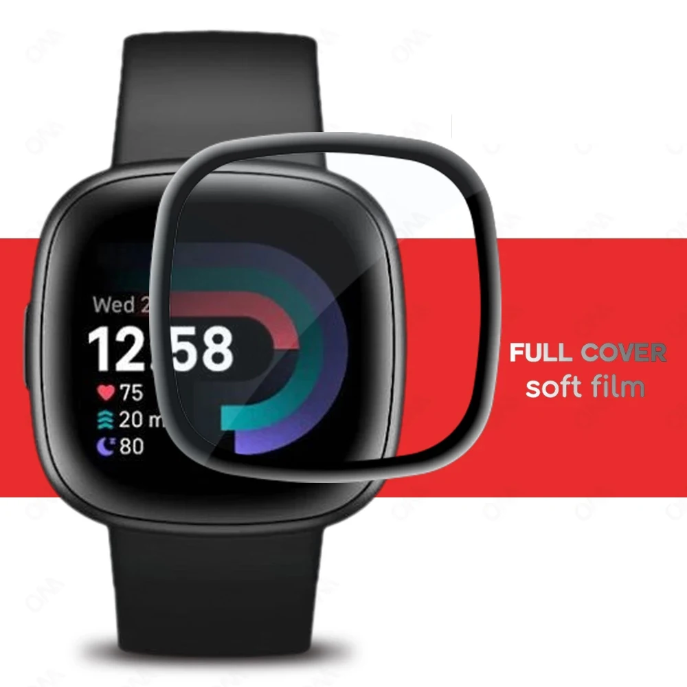 

New PMMA Screen Protector Full Coverage Clear Soft Film for Fitbit Versa 4 / Sense 2 Smart Watch