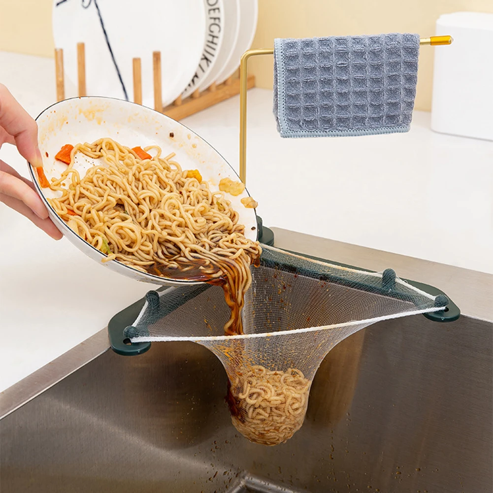 

Practical Sink Filter Drain Net Bag Kitchen Garbage Food Waste Mesh Leftovers Storage Rack for Kitchen Cleaning Kit