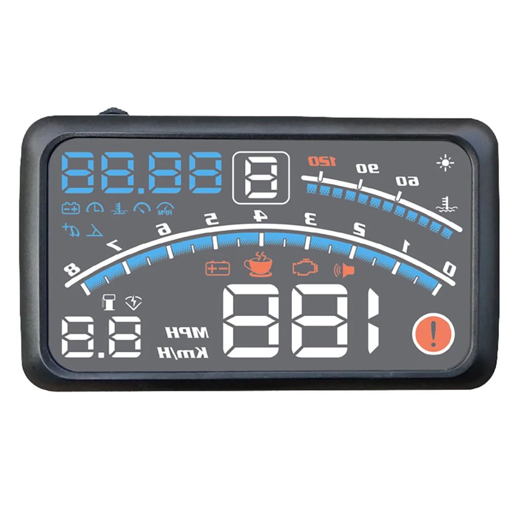 

5.5inch Windshield Projector HUD Display Head Up Display Car OBDII EUOBD Shift Reminder Water Temp. RPM KM/H MPH