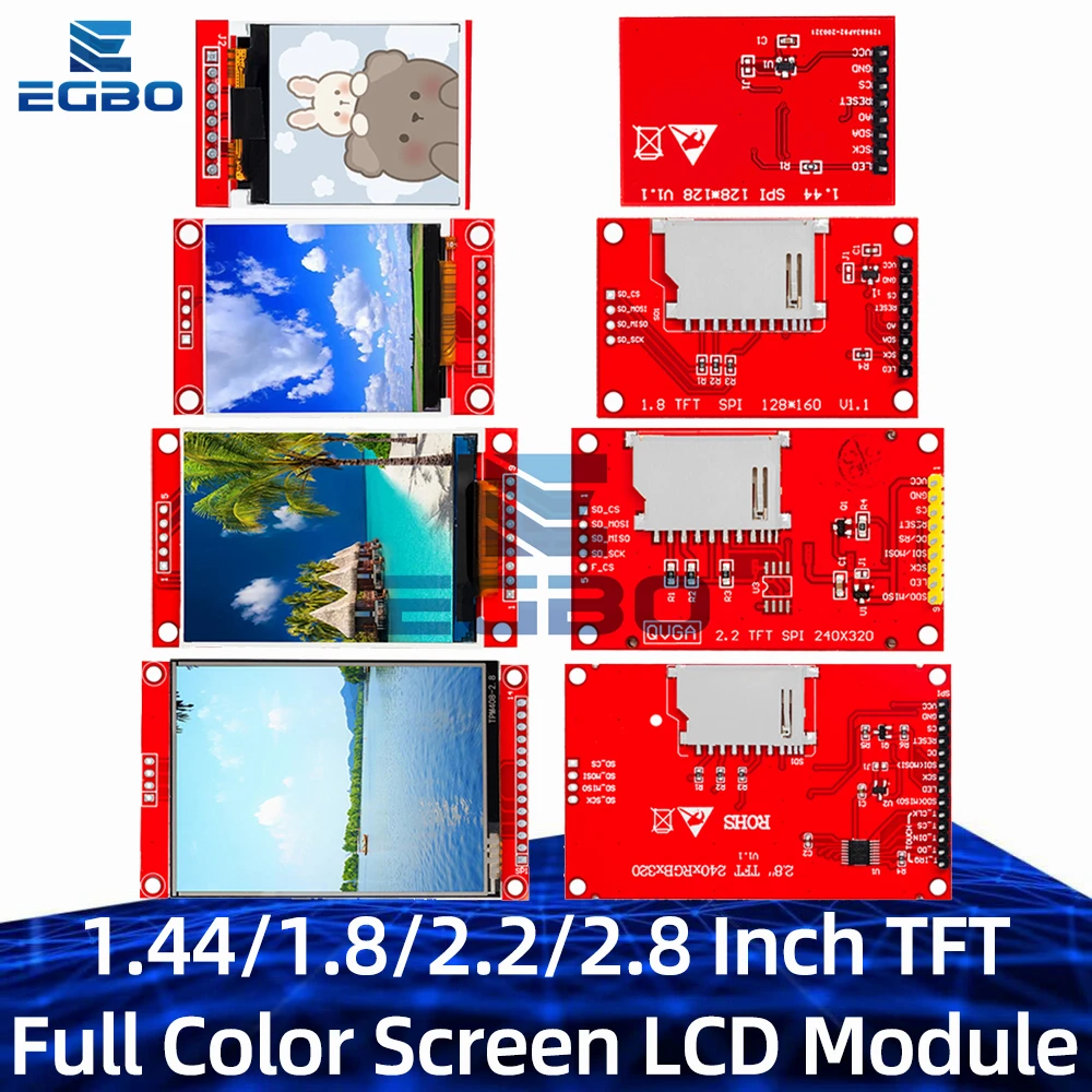 1.44/1.8/2.2/2.8 Inç TFT Tam Renkli Ekran LCD Modülü ILI9341 Sürücü Arayüzü SPI Arduino için