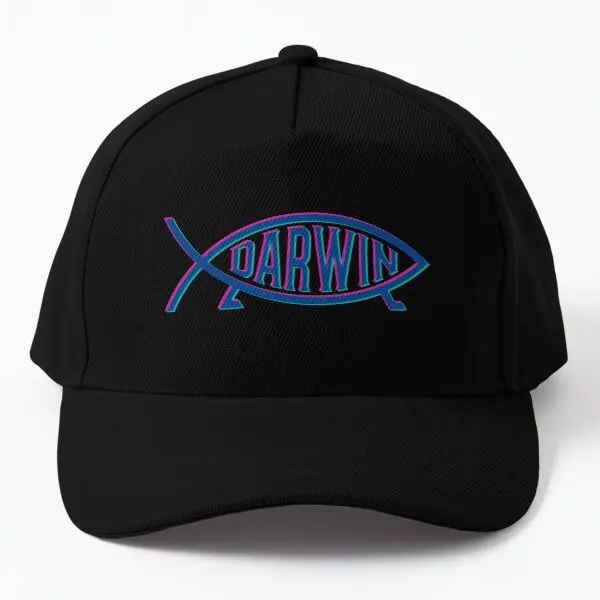 

Darwin Fish Logo V3 Baseball Cap Hat Women Hip Hop Outdoor Boys Printed Fish Mens Snapback Bonnet Spring Black Summer